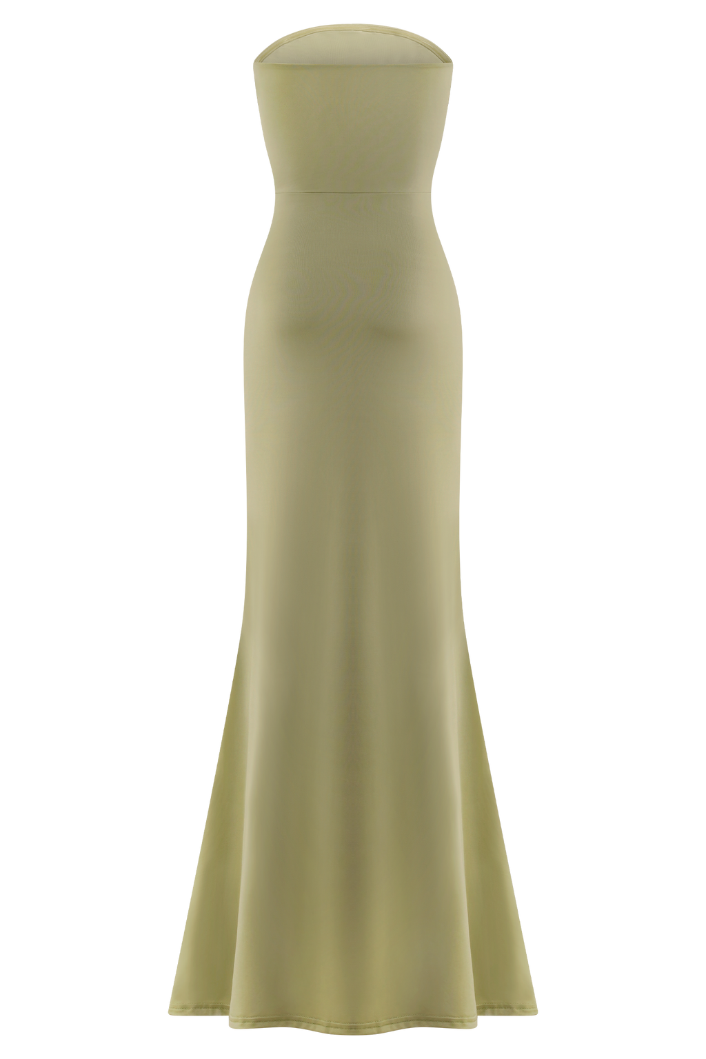 Madison Strapless Slinky Maxi Dress - Sage