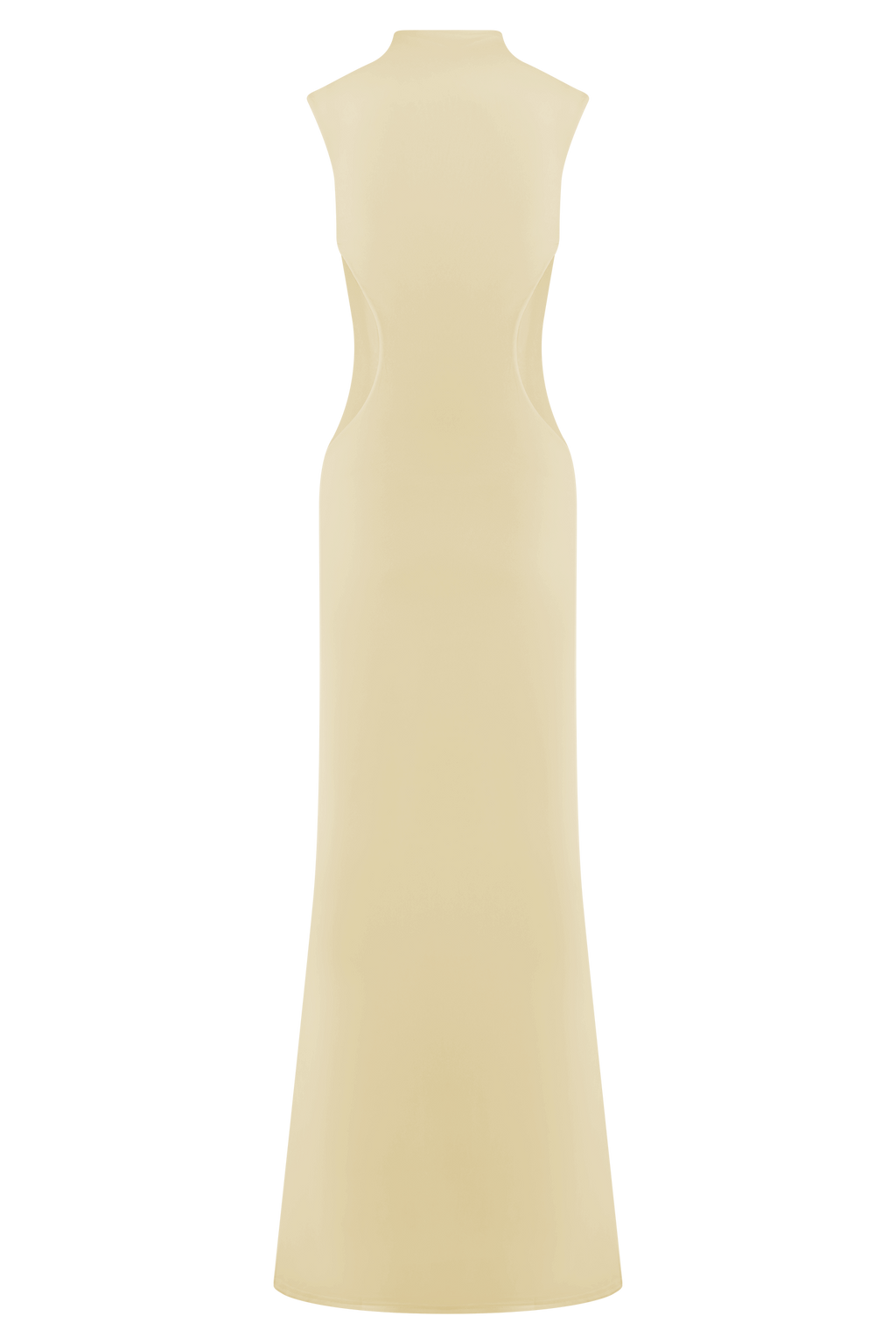 Massie Slinky And Mesh Maxi Dress - Lemon