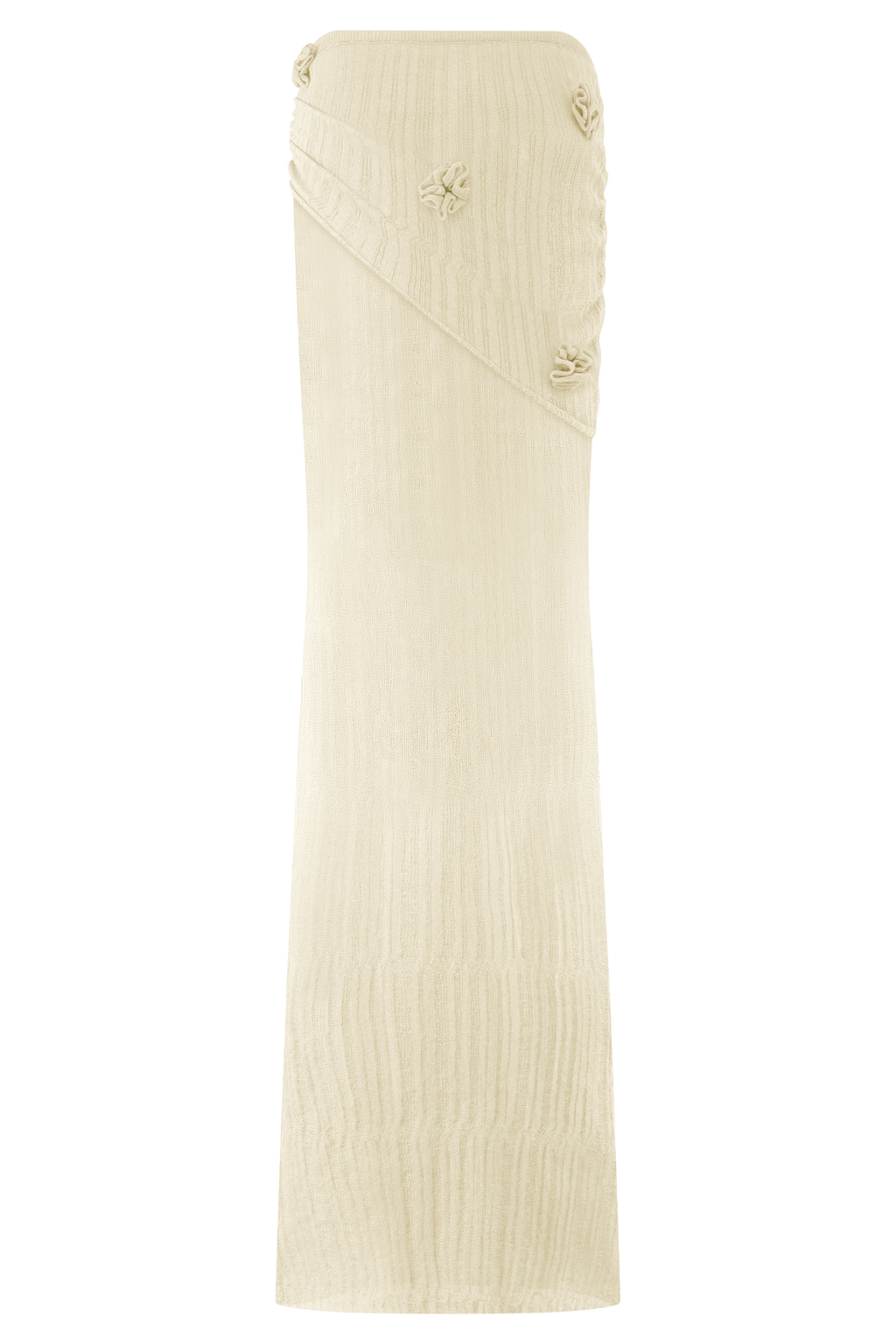 Orianna Orchid Knit Maxi Skirt - Ivory