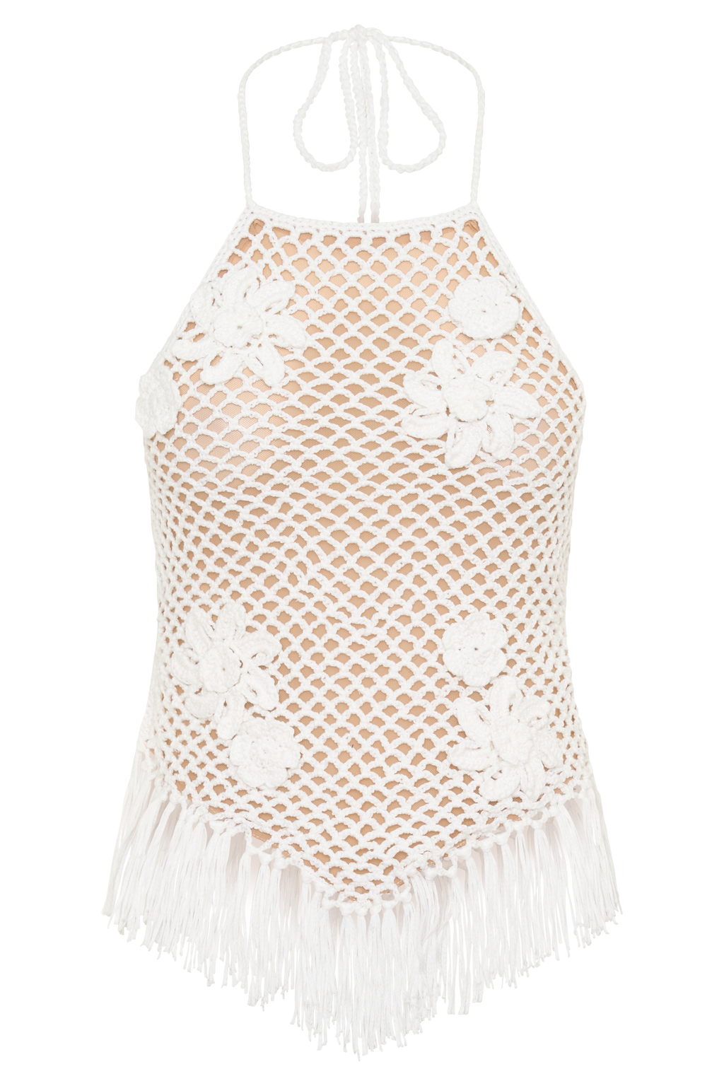 Miley Crochet Halter Top - Ivory