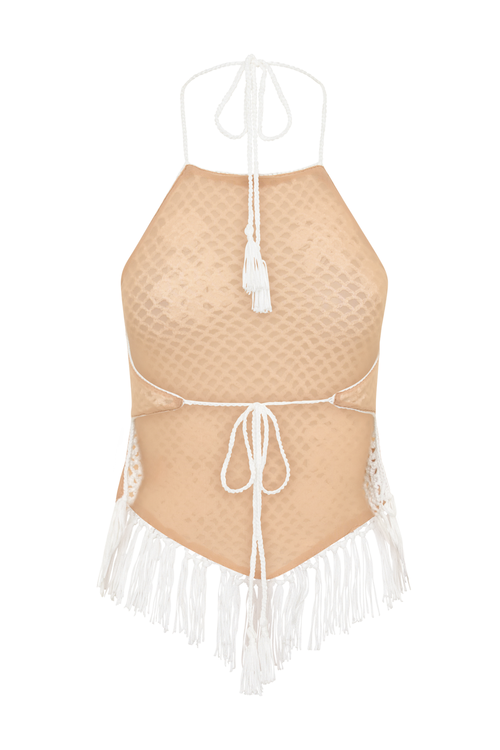 Miley Crochet Halter Top - Ivory