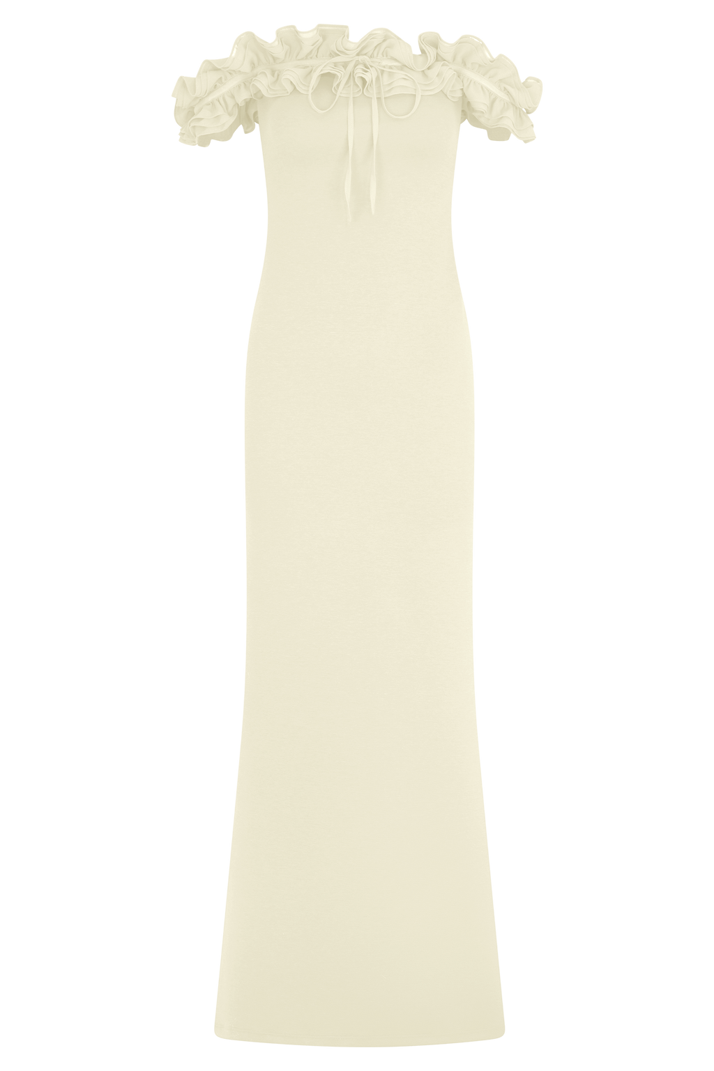 Nova Ruffle Off Shoulder Maxi Dress - Ivory