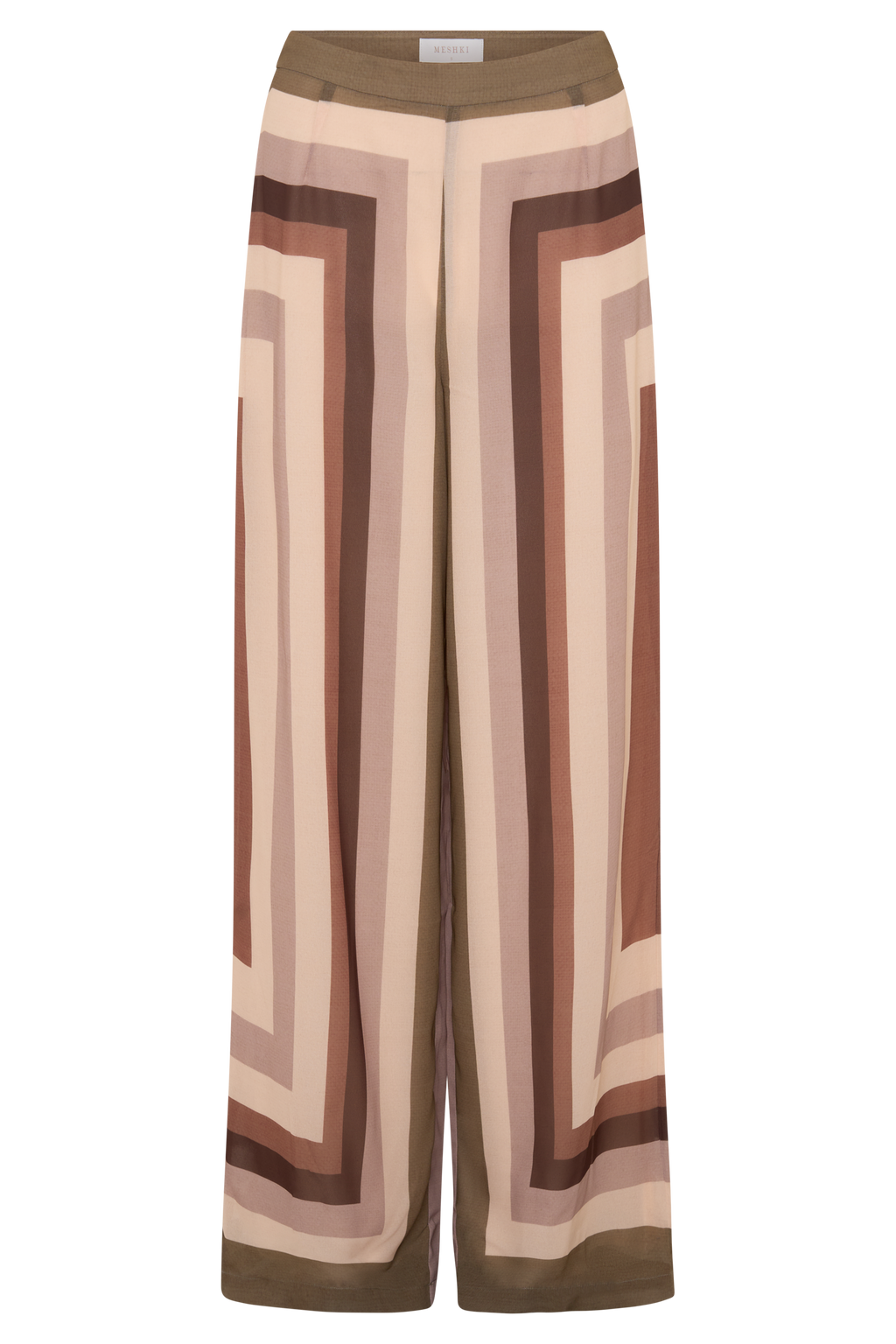 Rachel Chiffon Straight Leg Pants - Multi Stripe