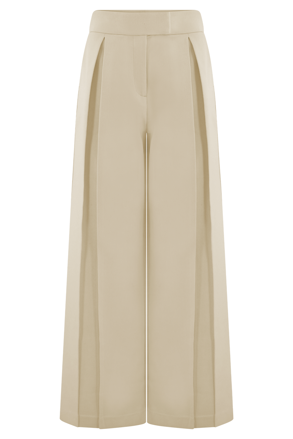 Raya Mid Rise Wide Leg Linen Pant - Natural Beige