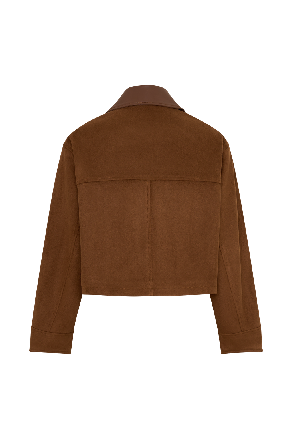 Remy Faux Suede & Leather Collared Jacket - Tan