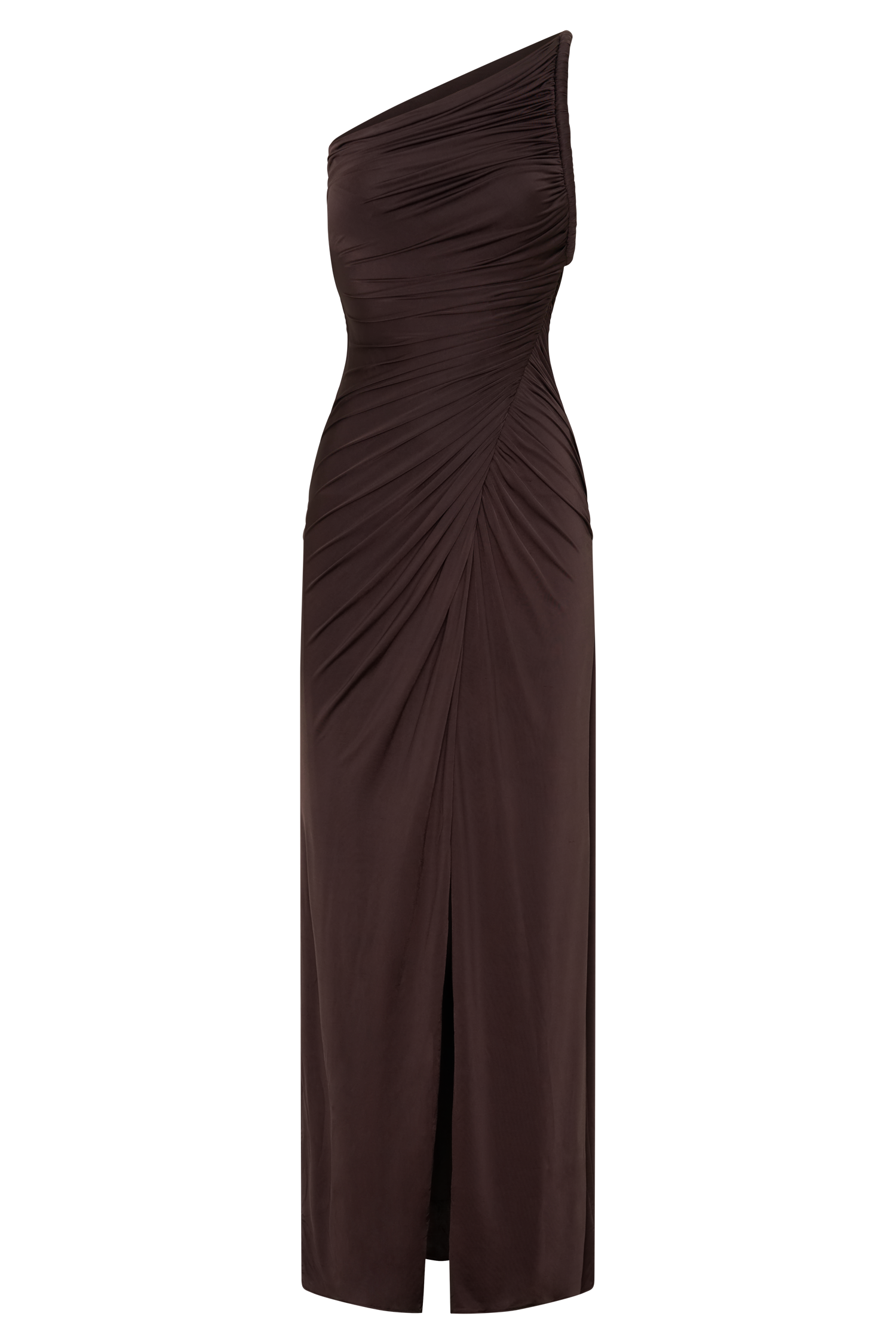 Ryn Twisted One Shoulder Maxi Dress - Dark Chocolate