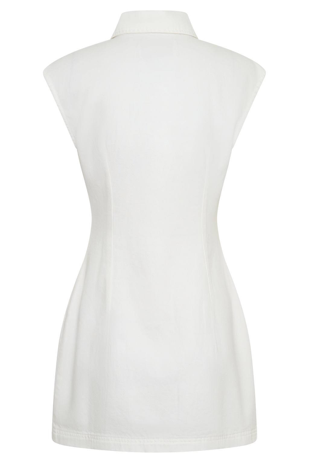 Sheriden Collared Mini Denim Dress - White