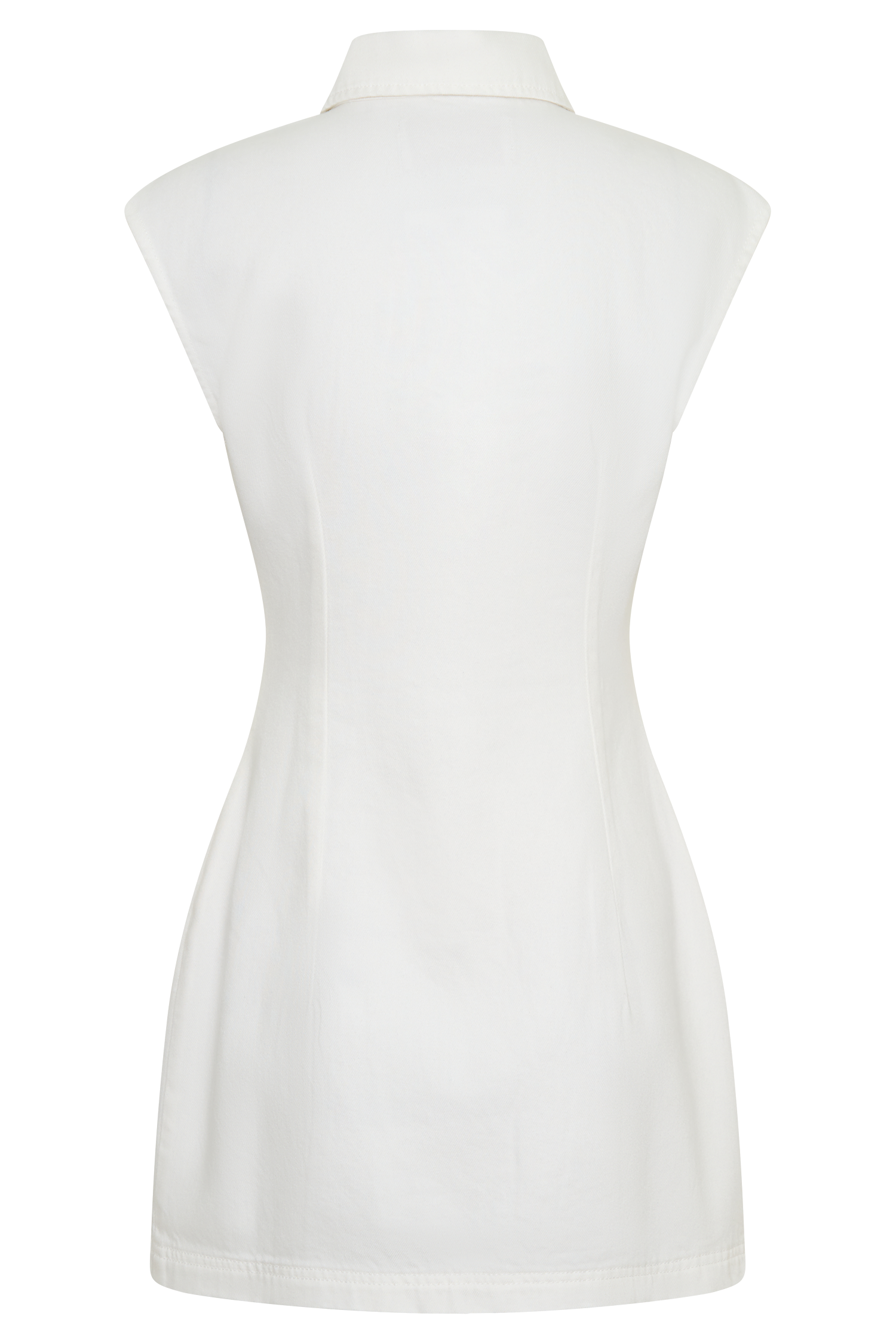 Sheriden Collared Mini Denim Dress - White