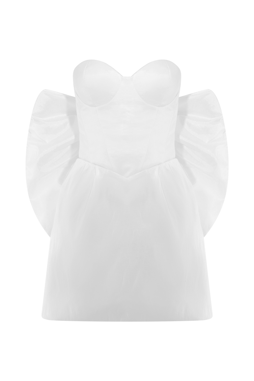 Suzette Taffeta Bow Mini Dress - White