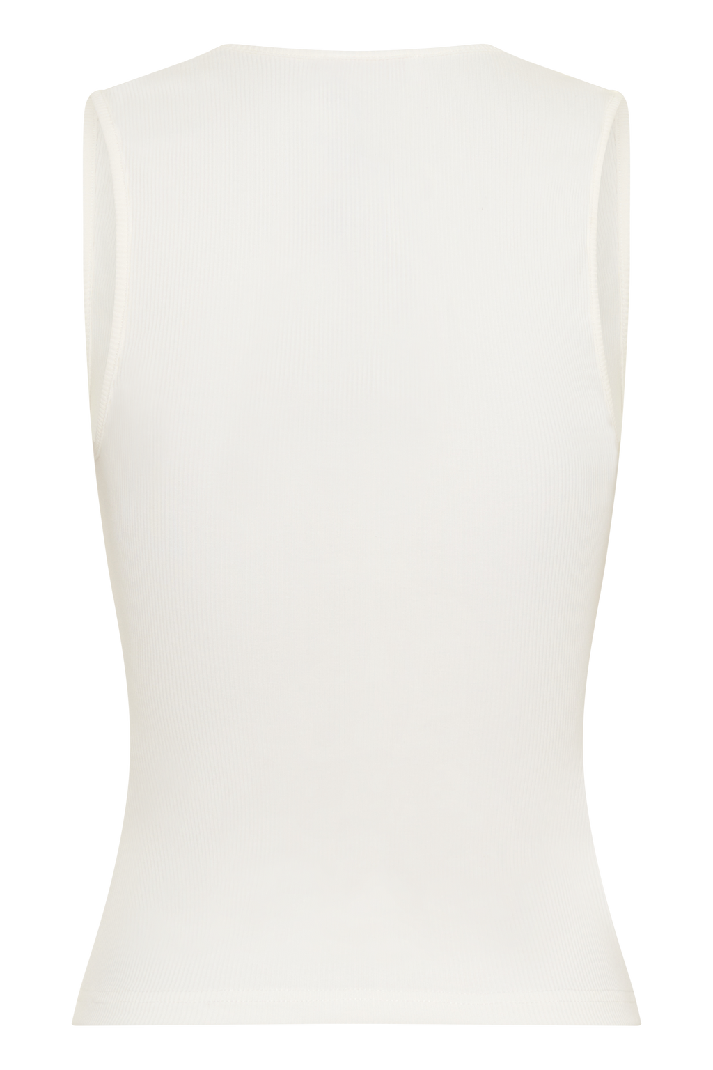 Vianna Broderie Ribbed Tank Top - Ivory
