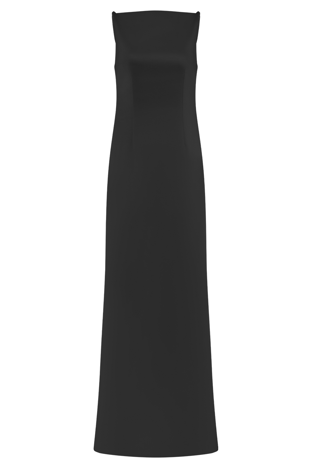 Violet Sleeveless Satin Maxi Dress - Black