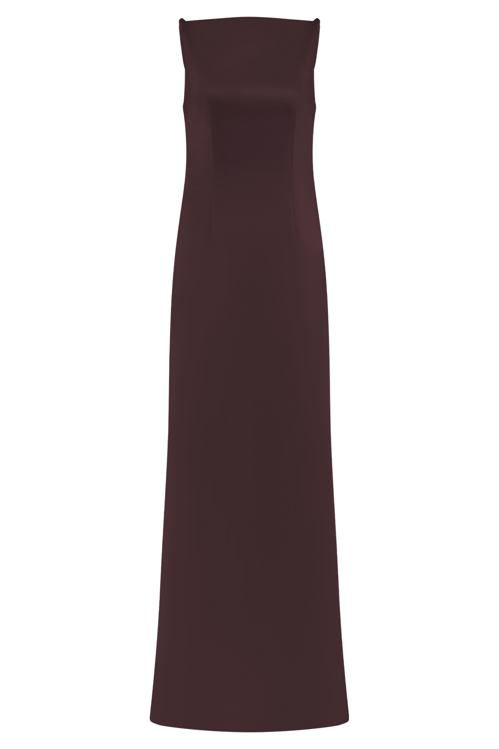 Violet Sleeveless Satin Maxi Dress - Dark Chocolate