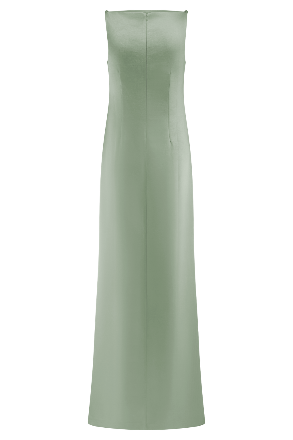 Violet Sleeveless Satin Maxi Dress - Sage