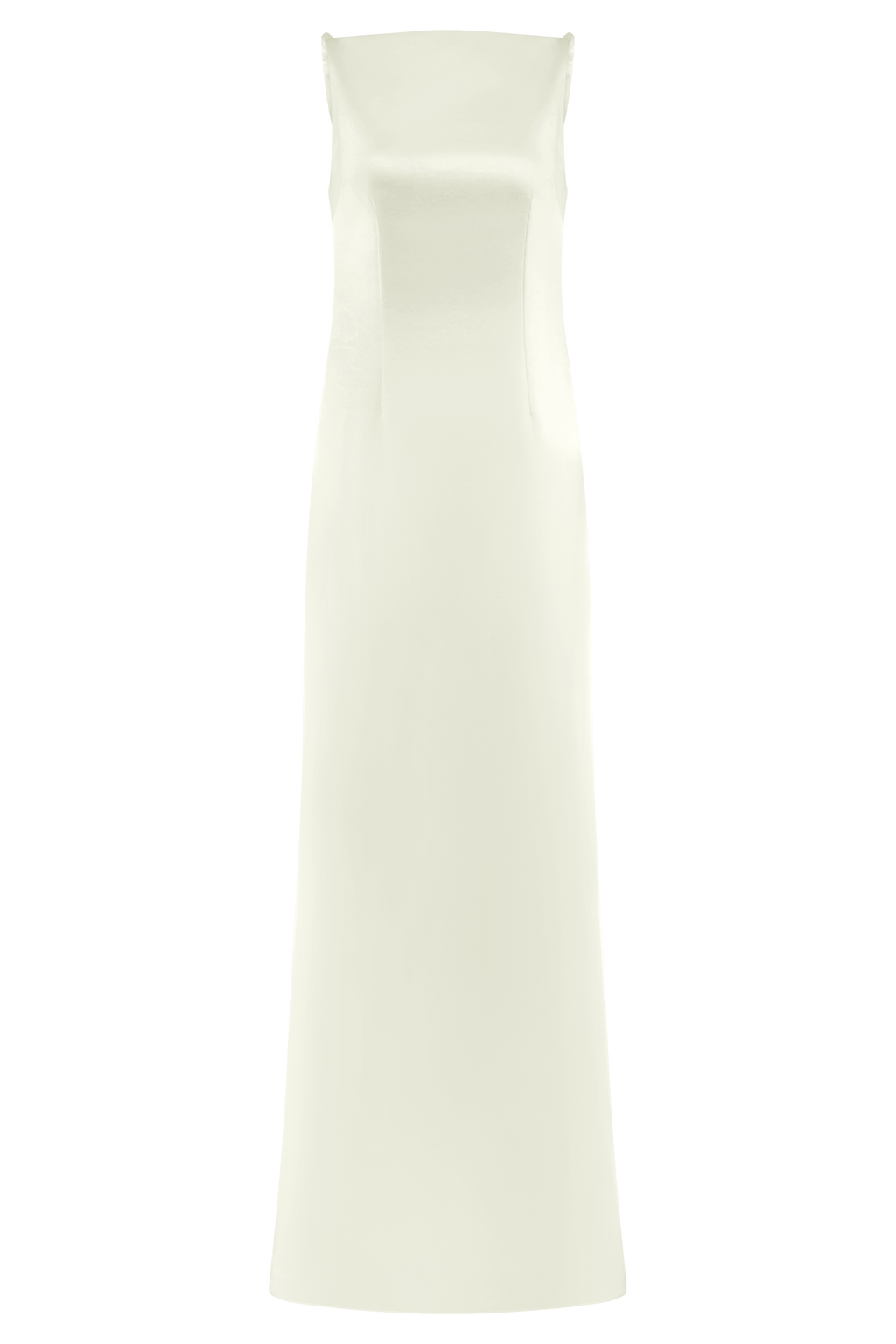 Violet Sleeveless Satin Maxi Dress - White