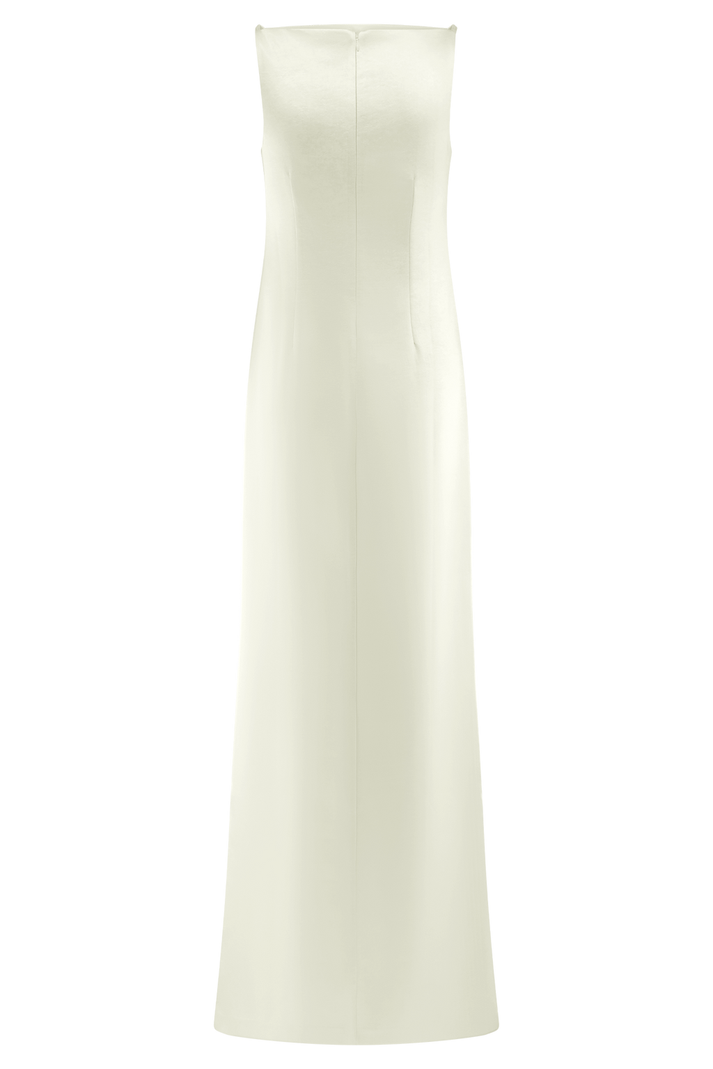 Violet Sleeveless Satin Maxi Dress - White
