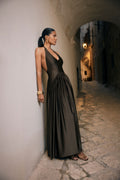 Cypress Halter Maxi Dress - Chocolate